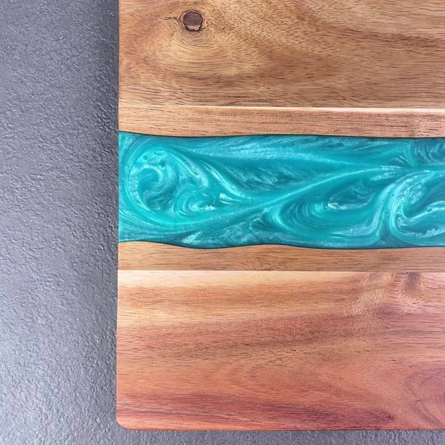 Cutting Board | Acacia Wood Large Charcuterie Board with Unique Resin River Design 6
