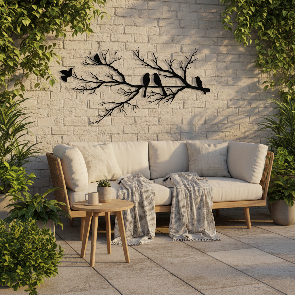 Metal Bird Wall Art – Black