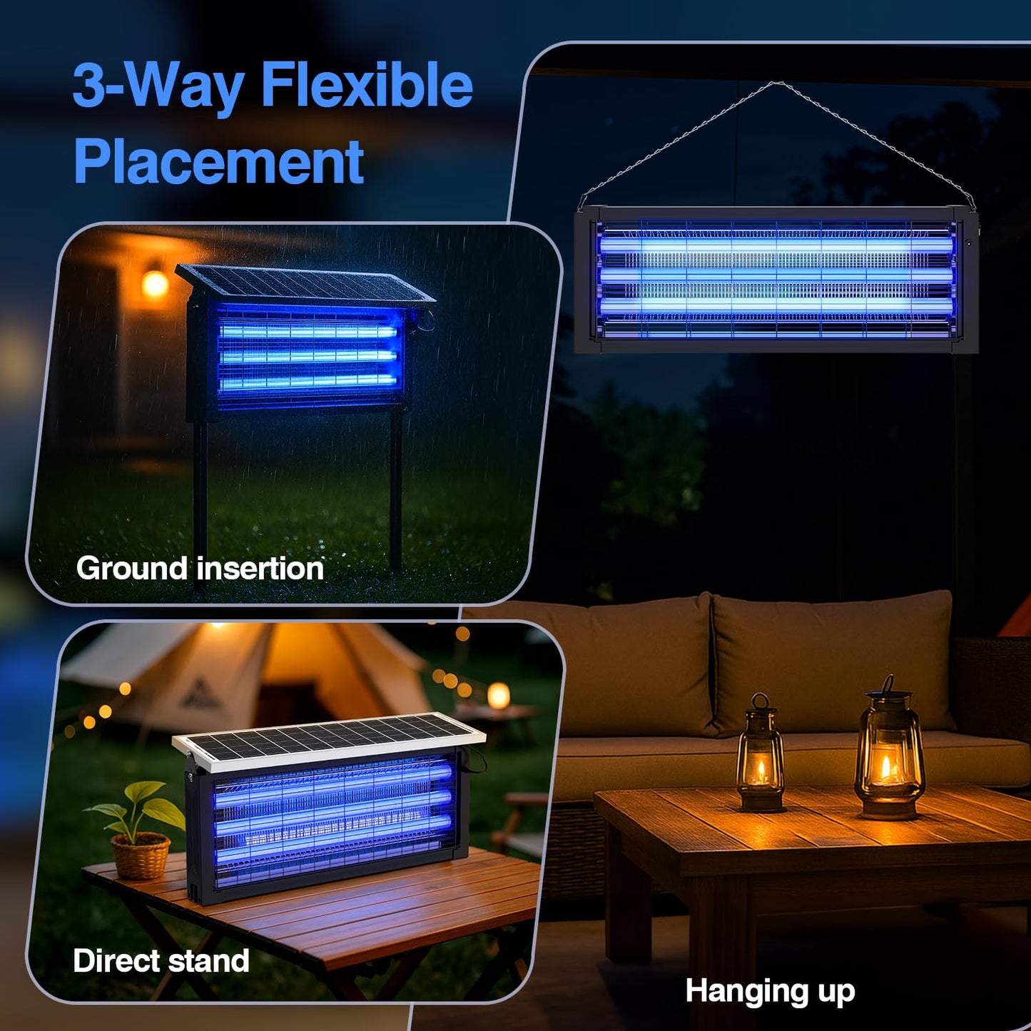 Outdoor Bug Zapper | Solar-Powered High-Efficiency | Mosquito Zapper Outdoor for Eco-Friendly Insect Control 6