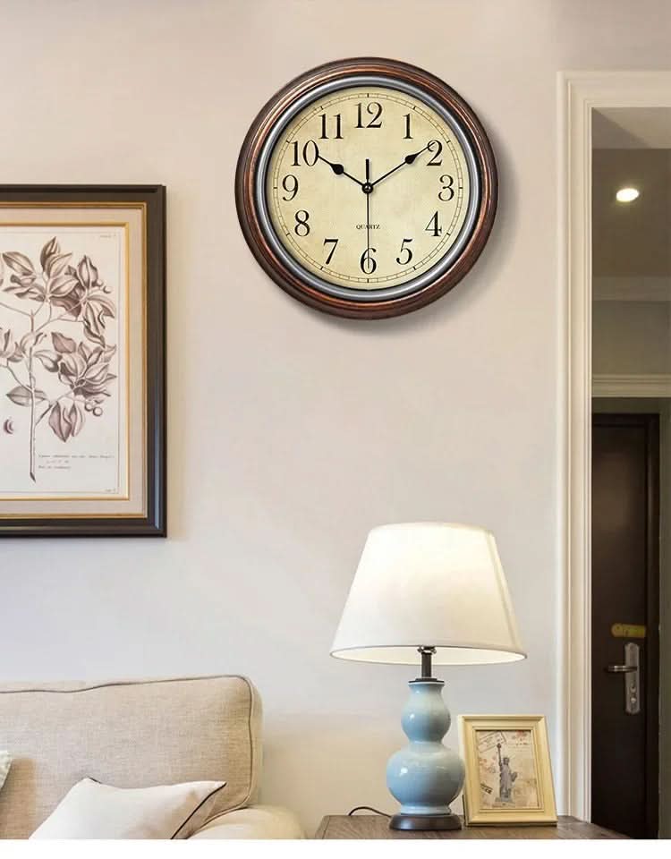 Wall Clock | Silent Mechanism | 30 cm Brown Finish for Home and Office 1