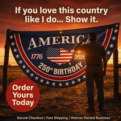 250th Anniversary USA Fan Flag | Handcrafted Heavy-Duty Double-Layer Banner | Weather-Resistant UV-Proof Commemorative Flag 1