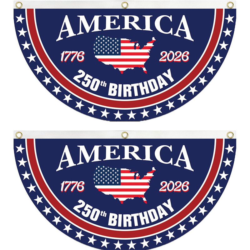 250th Anniversary USA Fan Flag | Handcrafted Heavy-Duty Double-Layer Banner | Weather-Resistant UV-Proof Commemorative Flag 3