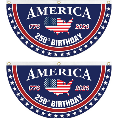 250th Anniversary USA Fan Flag | Handcrafted Heavy-Duty Double-Layer Banner | Weather-Resistant UV-Proof Commemorative Flag 3