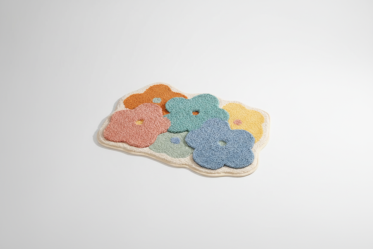 Floral Bathroom Mat – Non-Slip
