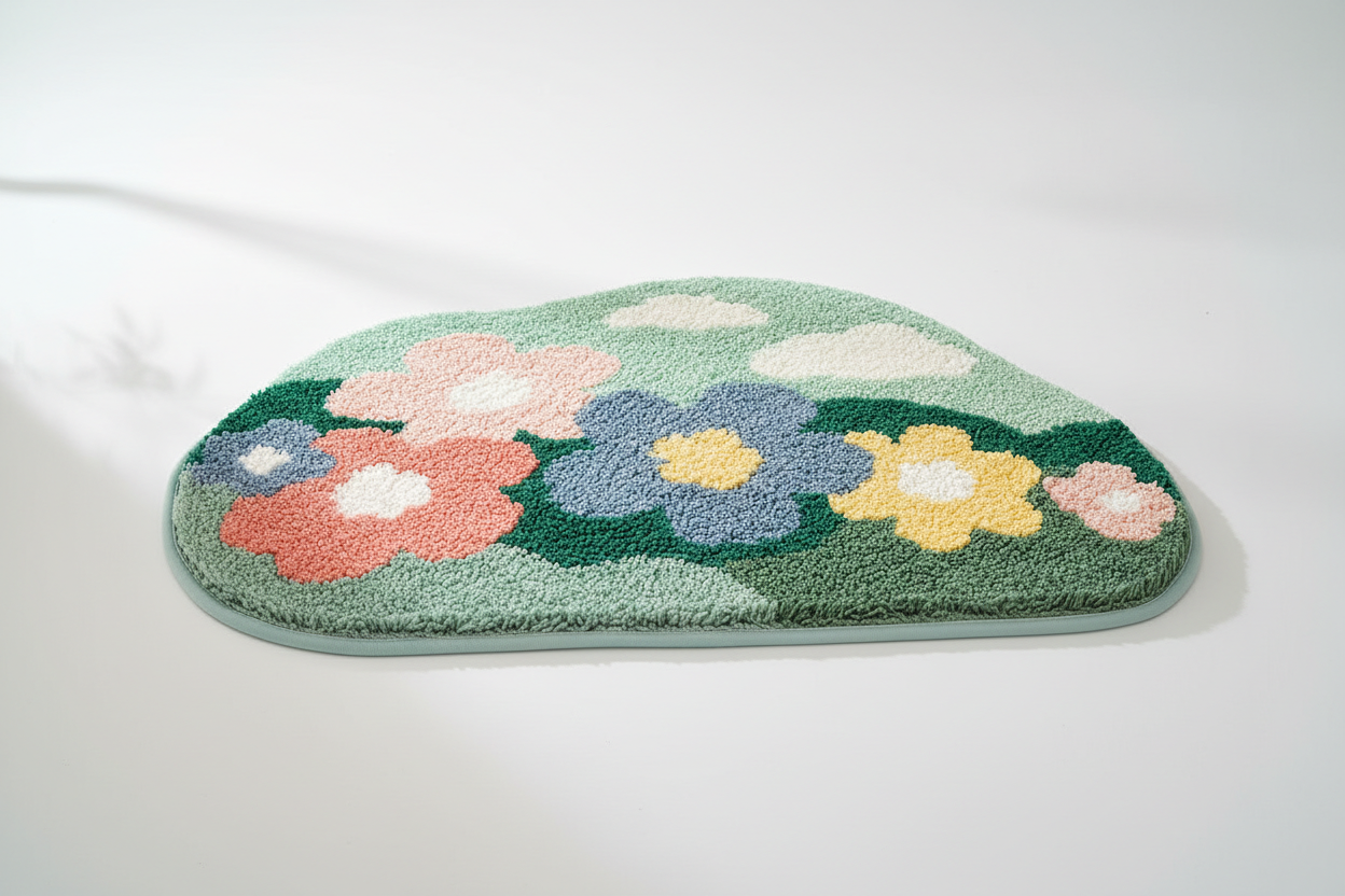 Floral Bathroom Mat – Non-Slip