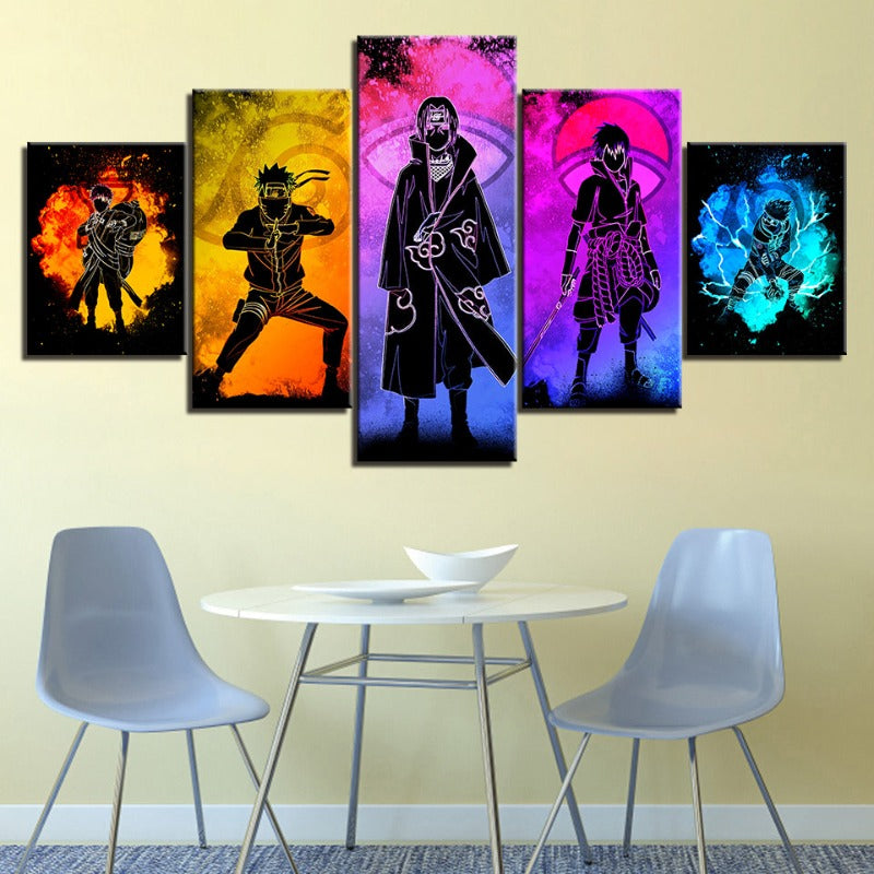 Canvas Wall Art | Durable Waterproof Material | 5-Piece Naruto Anime Canvas Prints 2