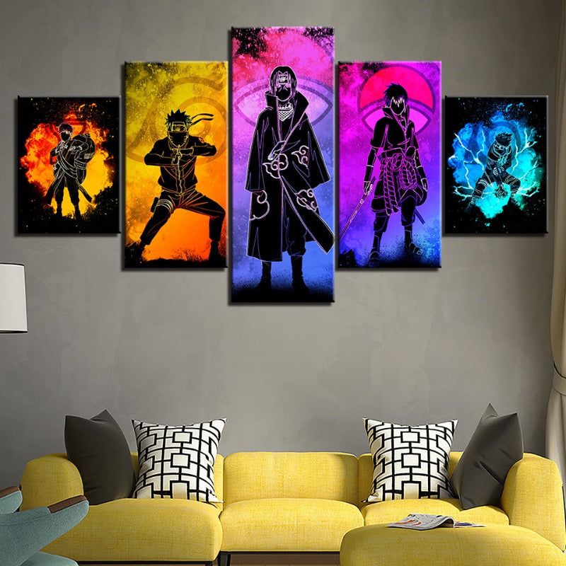 Canvas Wall Art | Durable Waterproof Material | 5-Piece Naruto Anime Canvas Prints 3