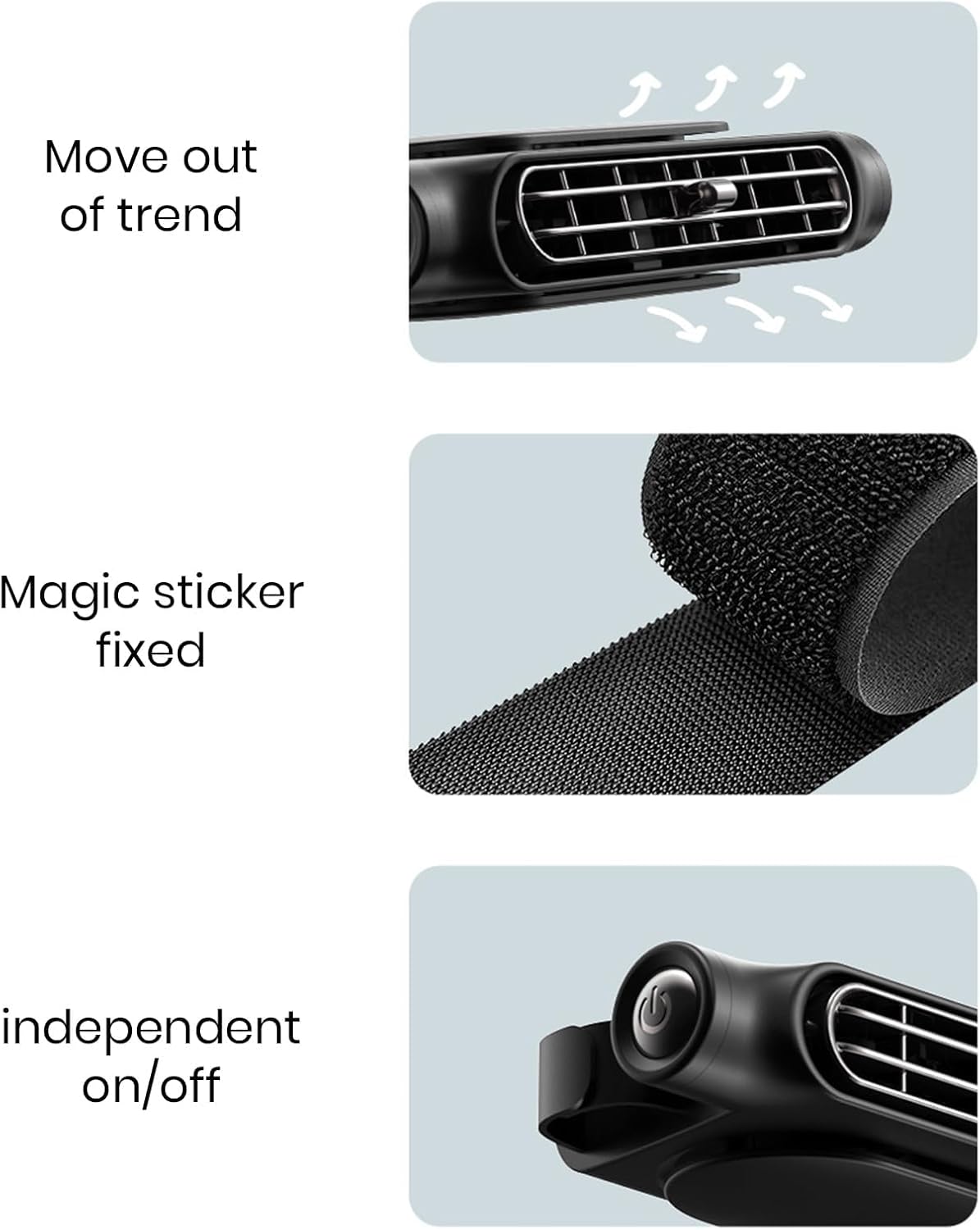 Car Fan | Bladeless Design with Three Speed Settings | USB Fan for Car and Headrest Mount - 6