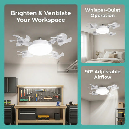 Ceiling Fan Light | E27 Socket Compatibility | Modern Flush Mount Ceiling Fan Lighting Fixture 0