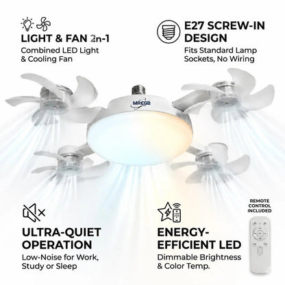 Ceiling Fan Light | E27 Socket Compatibility | Modern Flush Mount Ceiling Fan Lighting Fixture 3