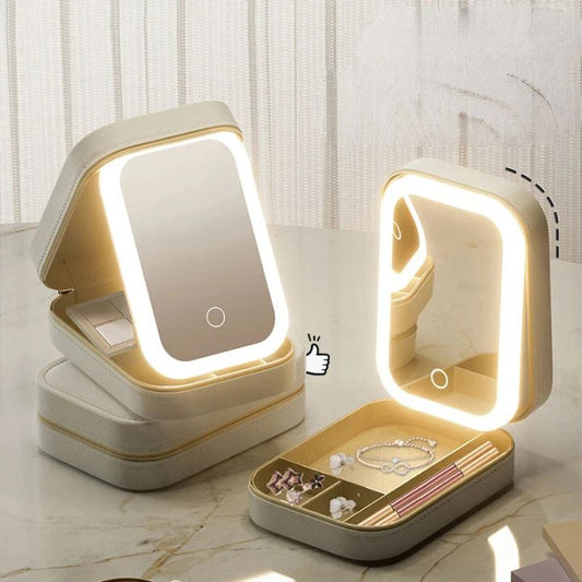 Cosmetic Case | Integrated LED Mirror | Travel Makeup Bag for Organized Cosmetics 0