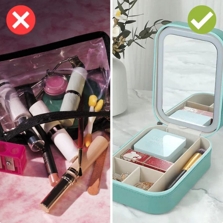 Cosmetic Case | Integrated LED Mirror | Travel Makeup Bag for Organized Cosmetics 3