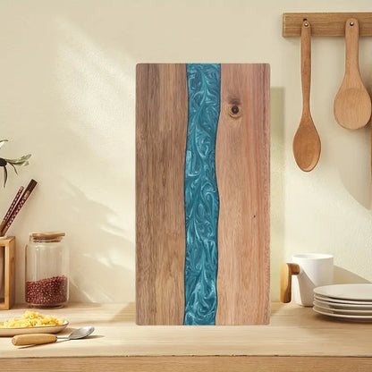 Cutting Board | Acacia Wood Large Charcuterie Board with Unique Resin River Design 2