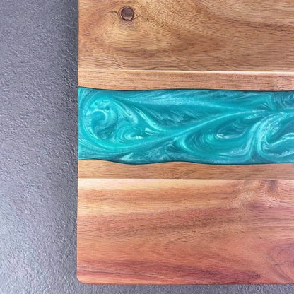 Cutting Board | Acacia Wood Large Charcuterie Board with Unique Resin River Design 6