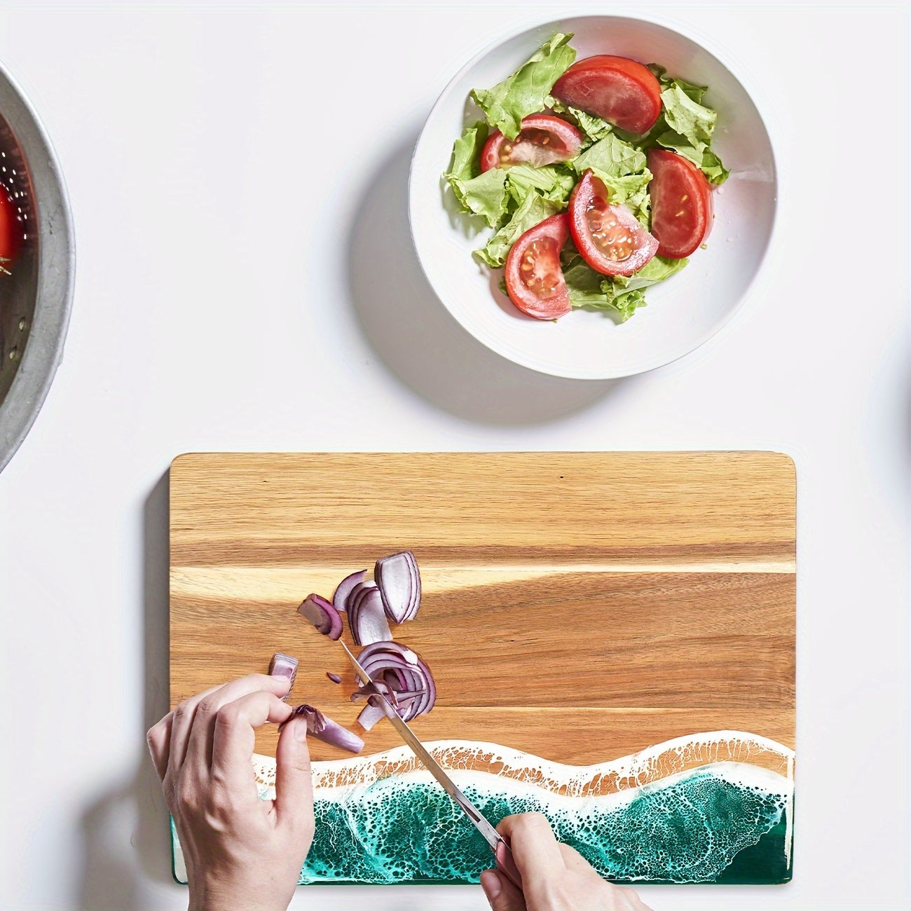 Cutting Board | Acacia Wood with Resin Inlay | Custom Cutting Boards for Chopping and Serving 8