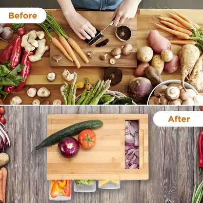 Cutting Board | Eco-Friendly Bamboo with Interchangeable Blades and Storage Trays 5