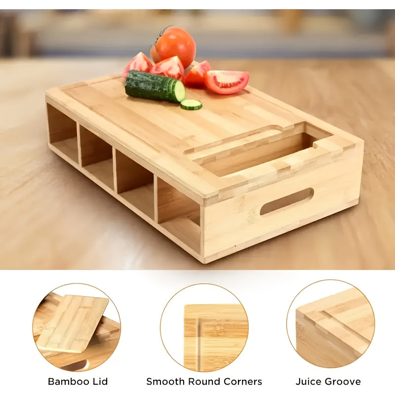 Cutting Board | Eco-Friendly Bamboo with Interchangeable Blades and Storage Trays 6