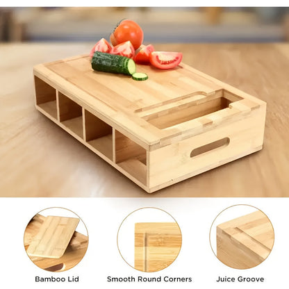 Cutting Board | Eco-Friendly Bamboo with Interchangeable Blades and Storage Trays 6