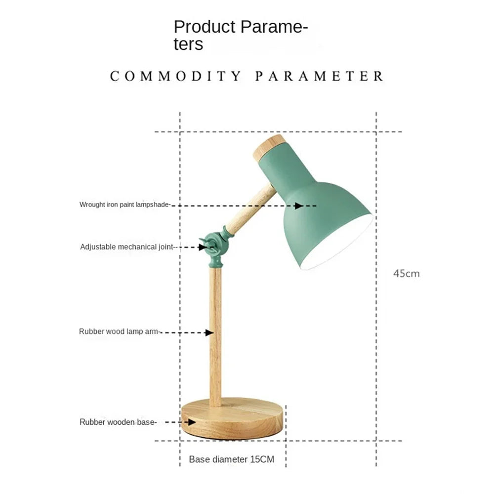 Desk Lamp | Adjustable Rubberwood Design | Table Lamps for Bedroom and Bedside Table Lamps 4