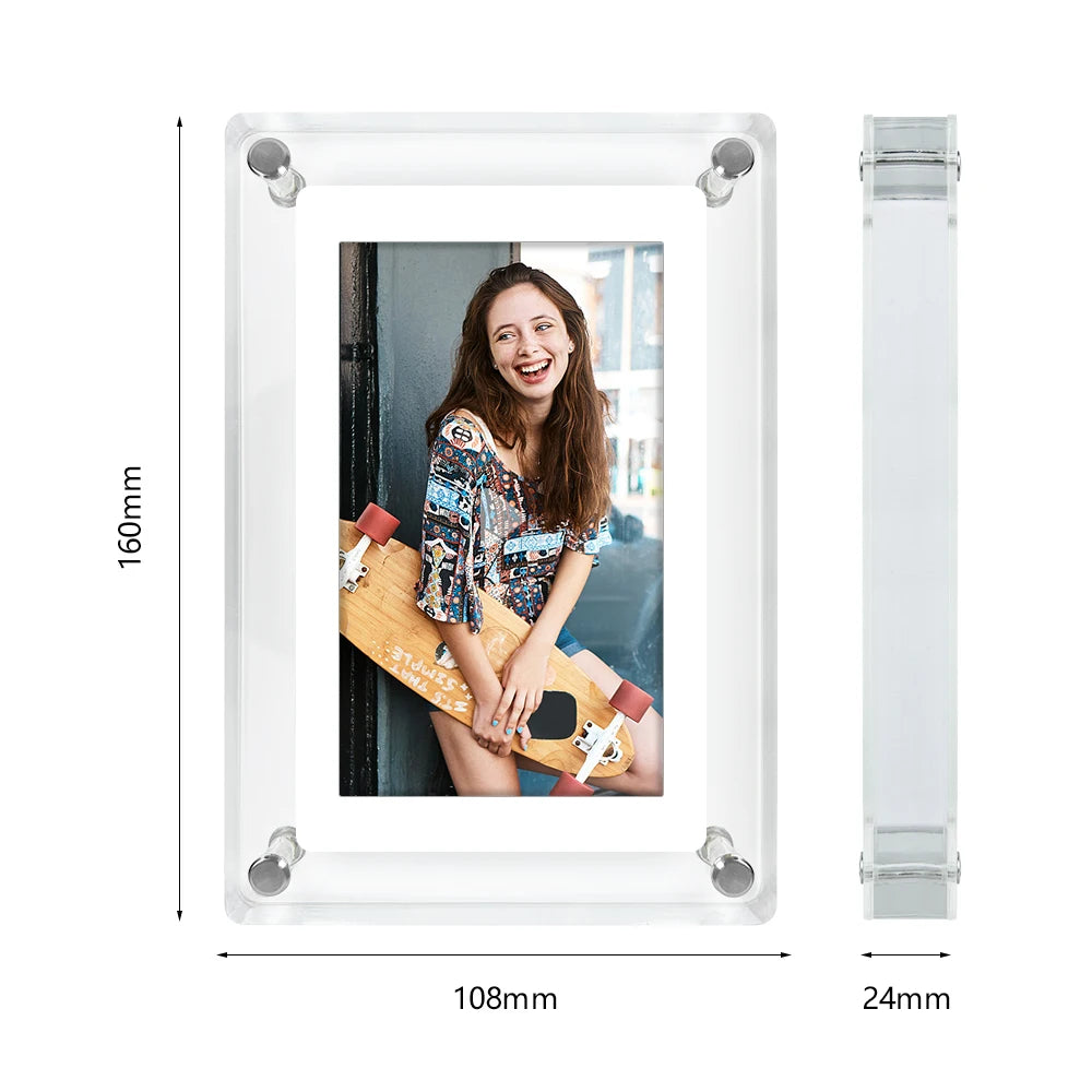 Digital Photo Frame | Acrylic Body with IPS HD Display | Portable 5-Inch Digital Picture Frame with Rechargeable Battery 1