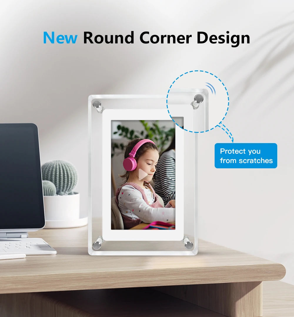 Digital Photo Frame | Acrylic Body with IPS HD Display | Portable 5-Inch Digital Picture Frame with Rechargeable Battery 3