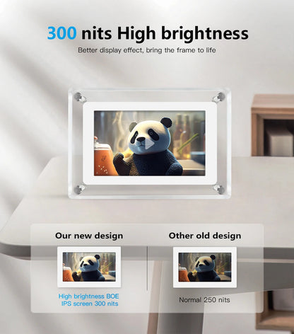 Digital Photo Frame | Acrylic Body with IPS HD Display | Portable 5-Inch Digital Picture Frame with Rechargeable Battery 5