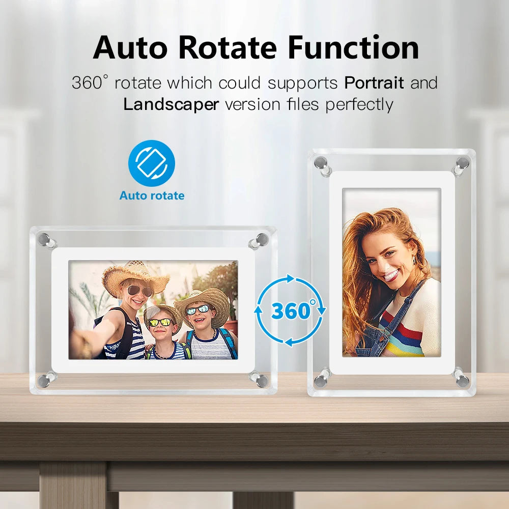 Digital Photo Frame | Acrylic Body with IPS HD Display | Portable 5-Inch Digital Picture Frame with Rechargeable Battery 6