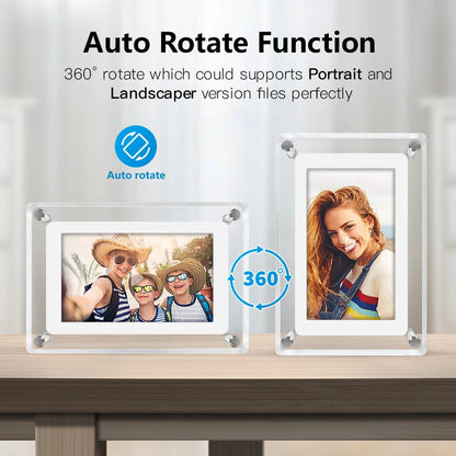 Digital Photo Frame | Acrylic Body with IPS HD Display | Portable 5-Inch Digital Picture Frame with Rechargeable Battery 6