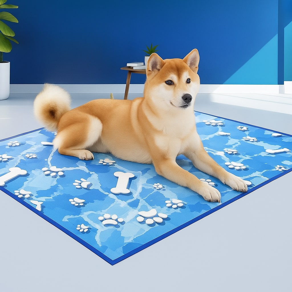 Dog Cooling Mat | Ice Silk Fabric | Self-Cooling Dog Mat for Hot Weather Relief 0