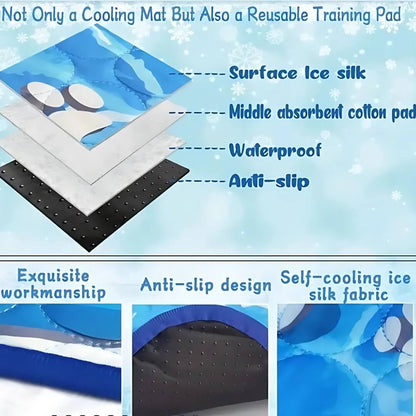 Dog Cooling Mat | Ice Silk Fabric | Self-Cooling Dog Mat for Hot Weather Relief 2