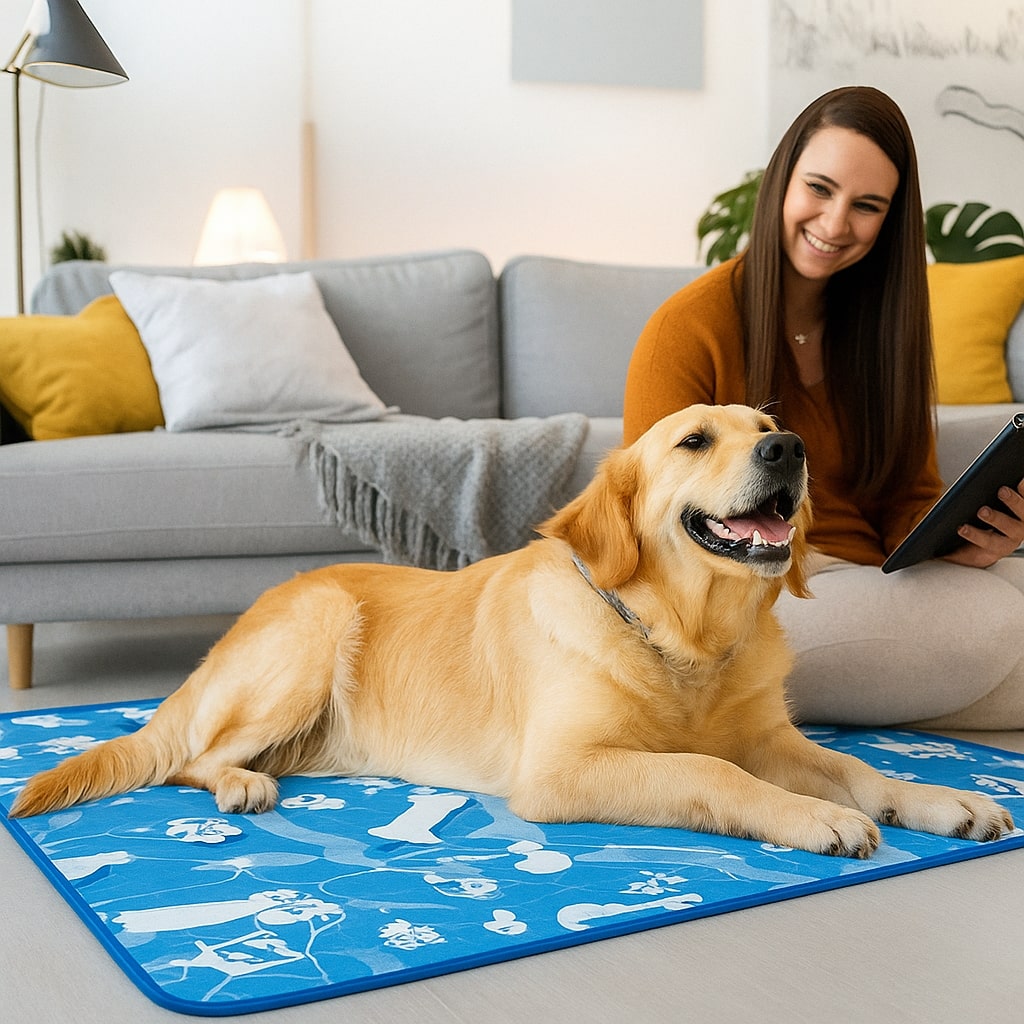 Dog Cooling Mat | Ice Silk Fabric | Self-Cooling Dog Mat for Hot Weather Relief 4