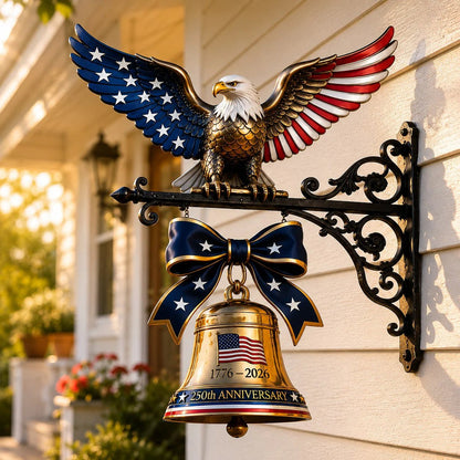 Eagle Bell | Heavy-Duty Cast Metal | 1776-2026 Semiquincentennial Commemorative Liberty Bell 0