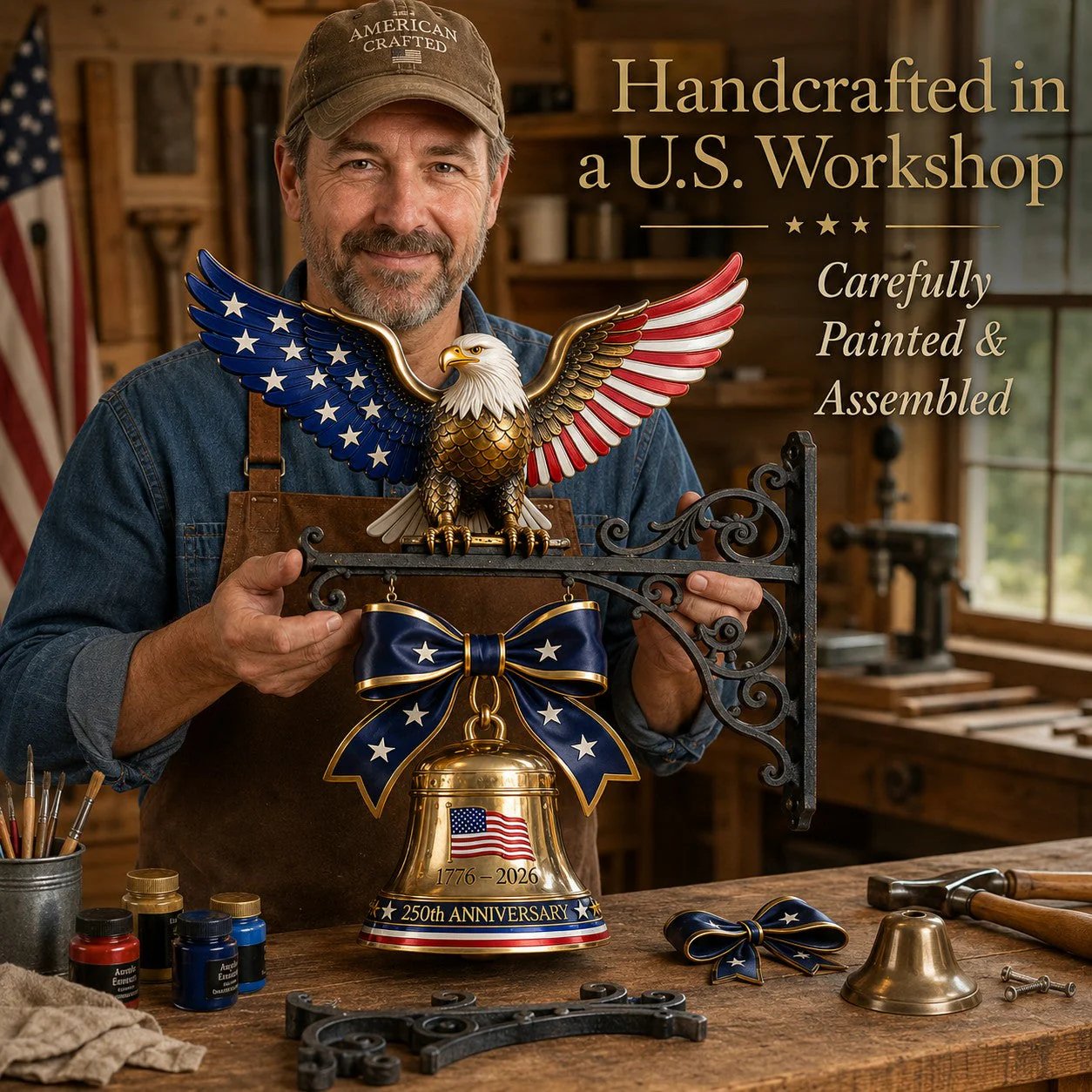 Eagle Bell | Heavy-Duty Cast Metal | 1776-2026 Semiquincentennial Commemorative Liberty Bell 2