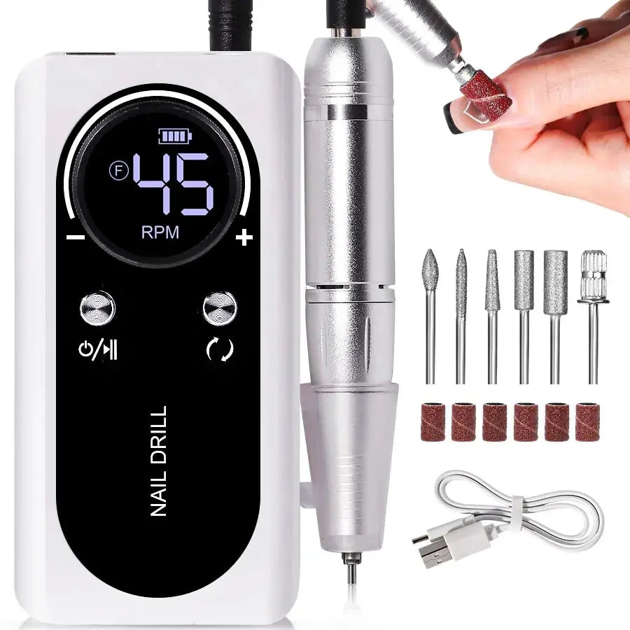 Electric Nail File | 45000RPM Speed | Professional Nail Drill for Portable Nail Care 0