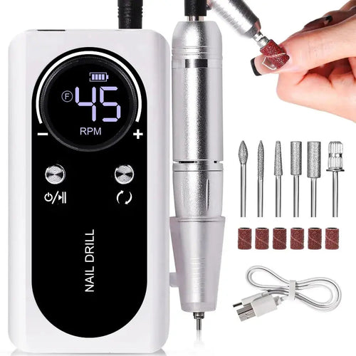 Electric Nail File | 45000RPM Speed | Professional Nail Drill for Portable Nail Care 0