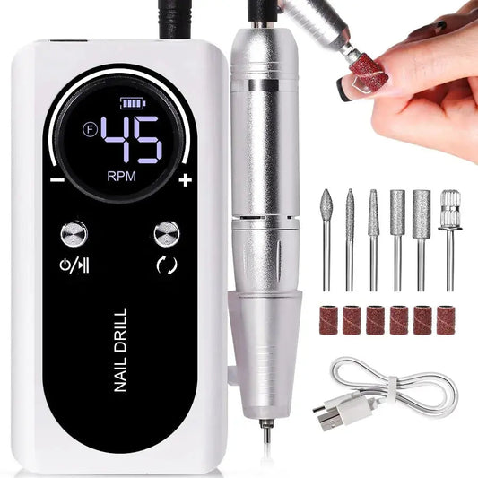 Electric Nail File | 45000RPM Speed | Professional Nail Drill for Portable Nail Care 0