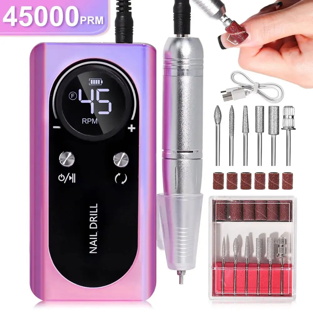 Electric Nail File | 45000RPM Speed | Professional Nail Drill for Portable Nail Care 2