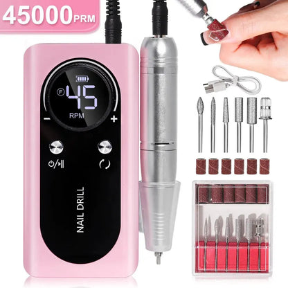 Electric Nail File | 45000RPM Speed | Professional Nail Drill for Portable Nail Care 3