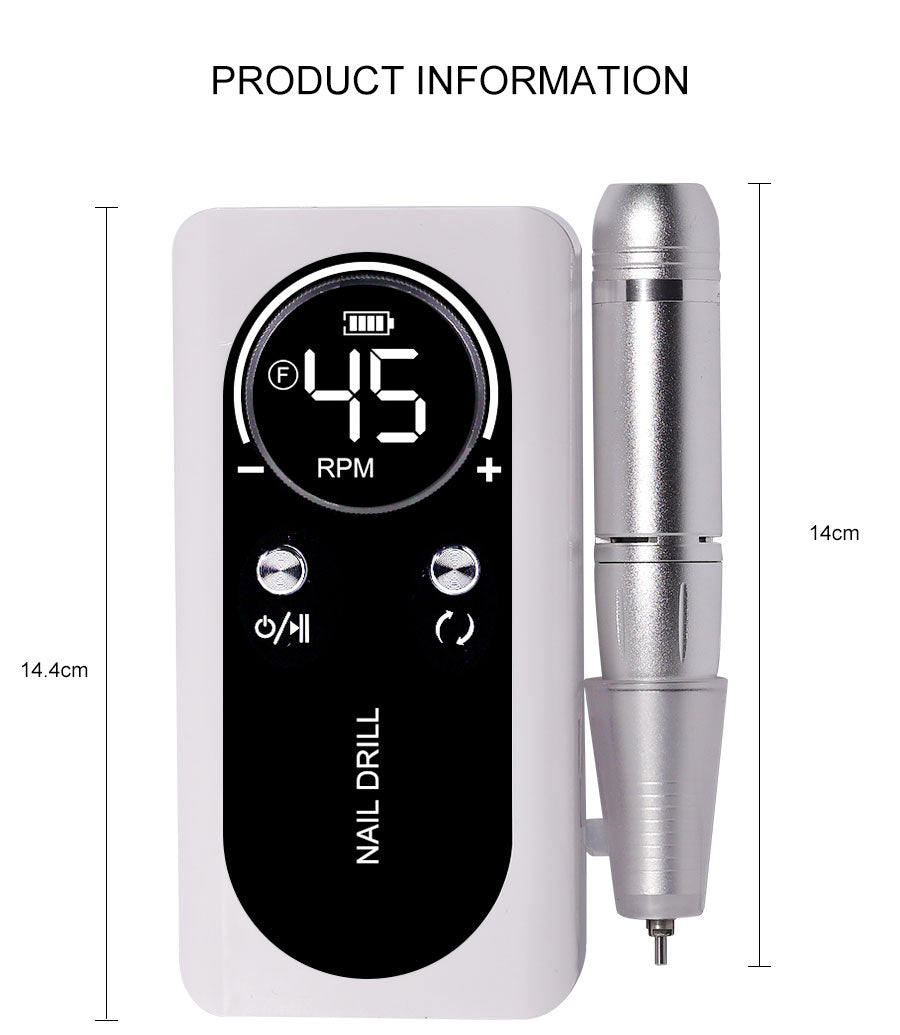 Electric Nail File | 45000RPM Speed | Professional Nail Drill for Portable Nail Care 4