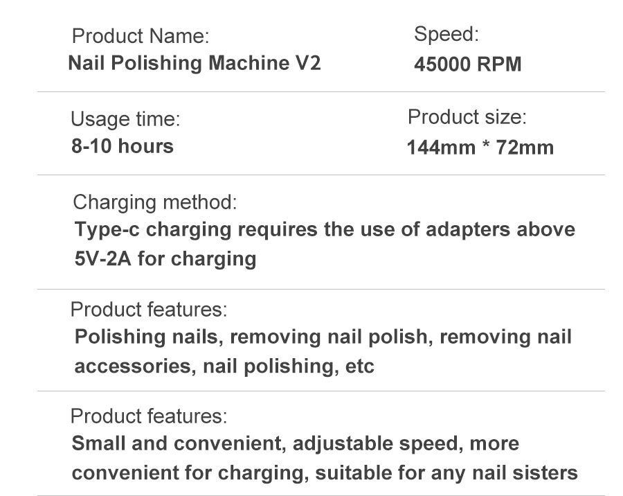 Electric Nail File | 45000RPM Speed | Professional Nail Drill for Portable Nail Care 5