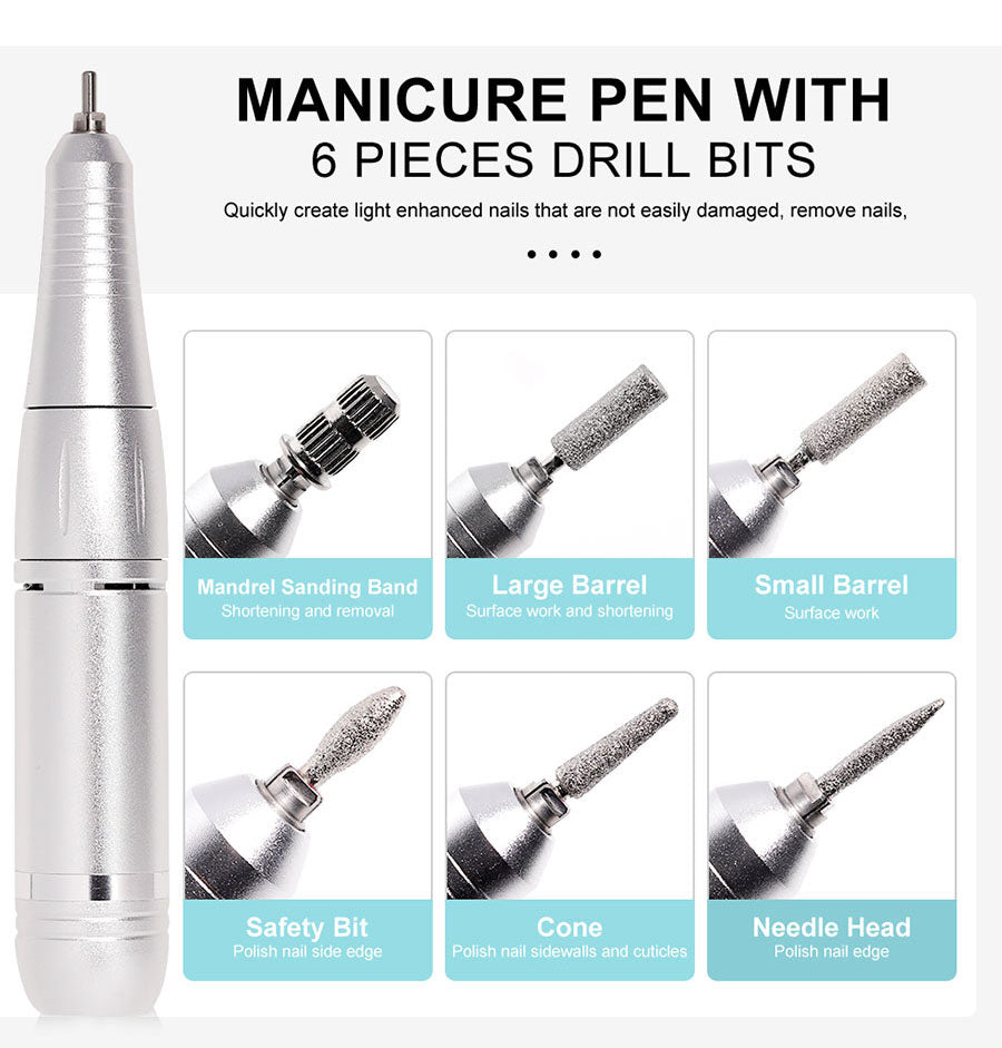 Electric Nail File | 45000RPM Speed | Professional Nail Drill for Portable Nail Care 6