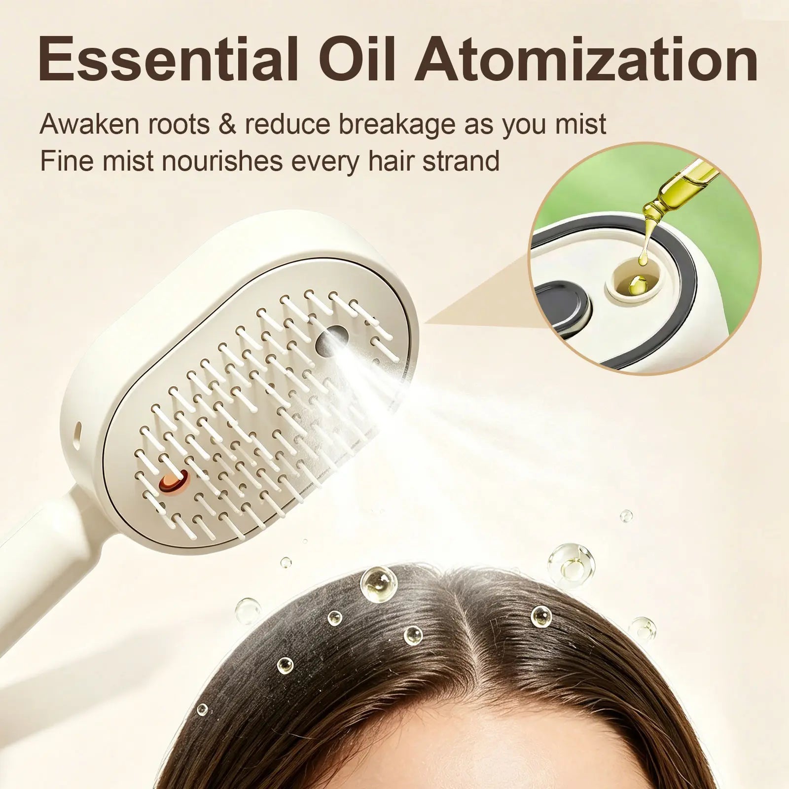 Essential Oil Mist Comb | Anti-Tangle Electric Massage Brush | Hair Care Mist Spray and Detangling Tool 4