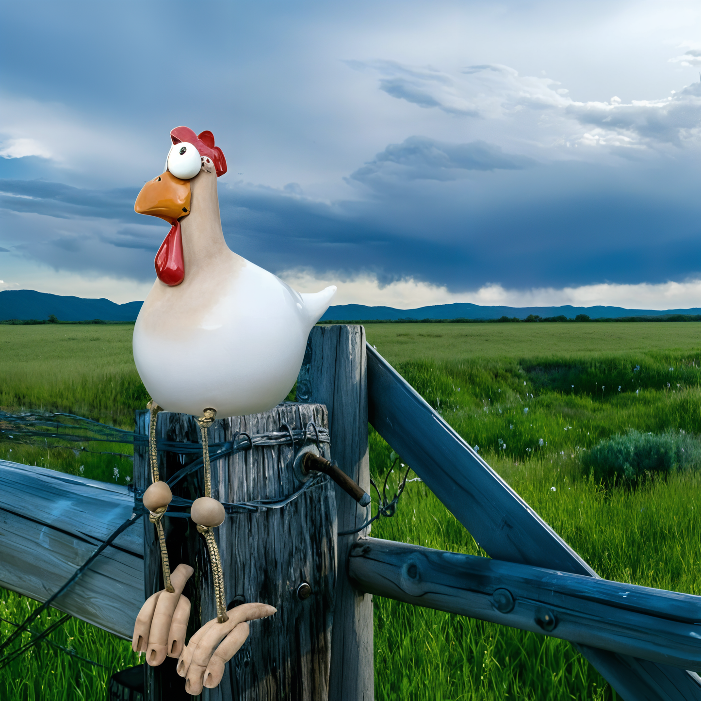 Garden Statue | Weatherproof Resin | Playful Big-eyed Chicken Garden Ornaments - 3