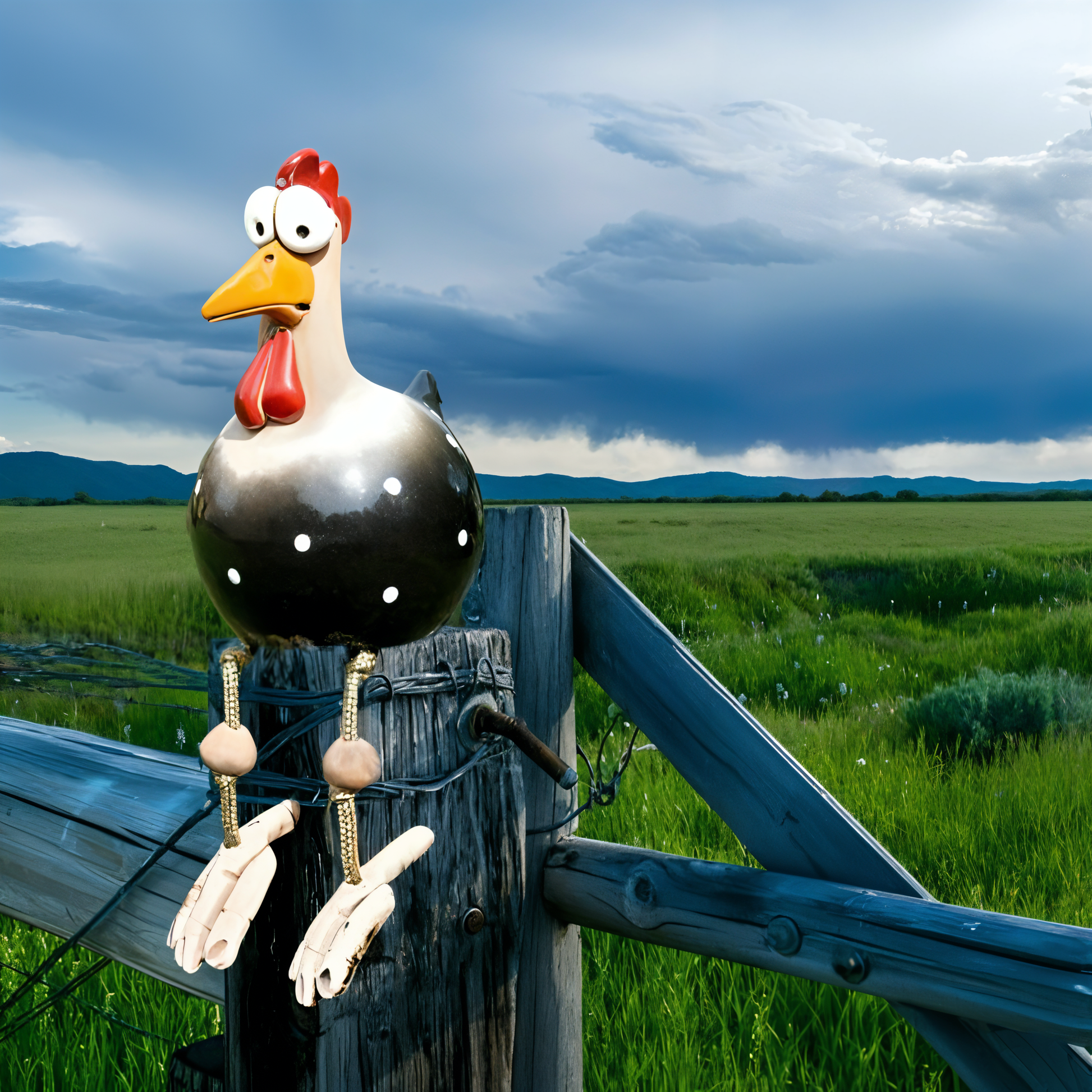 Garden Statue | Weatherproof Resin | Playful Big-eyed Chicken Garden Ornaments - 6