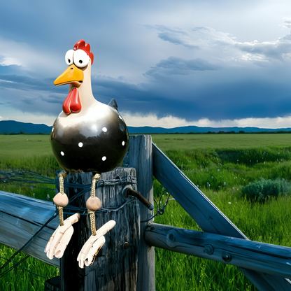 Garden Statue | Weatherproof Resin | Playful Big-eyed Chicken Garden Ornaments - 6