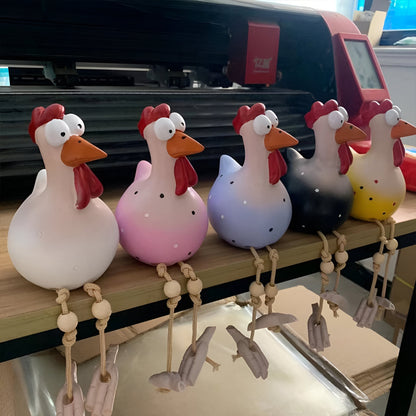 Garden Statue | Weatherproof Resin | Playful Big-eyed Chicken Garden Ornaments - 7