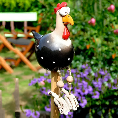 Garden Statue | Weatherproof Resin | Playful Big-eyed Chicken Garden Ornaments - 9