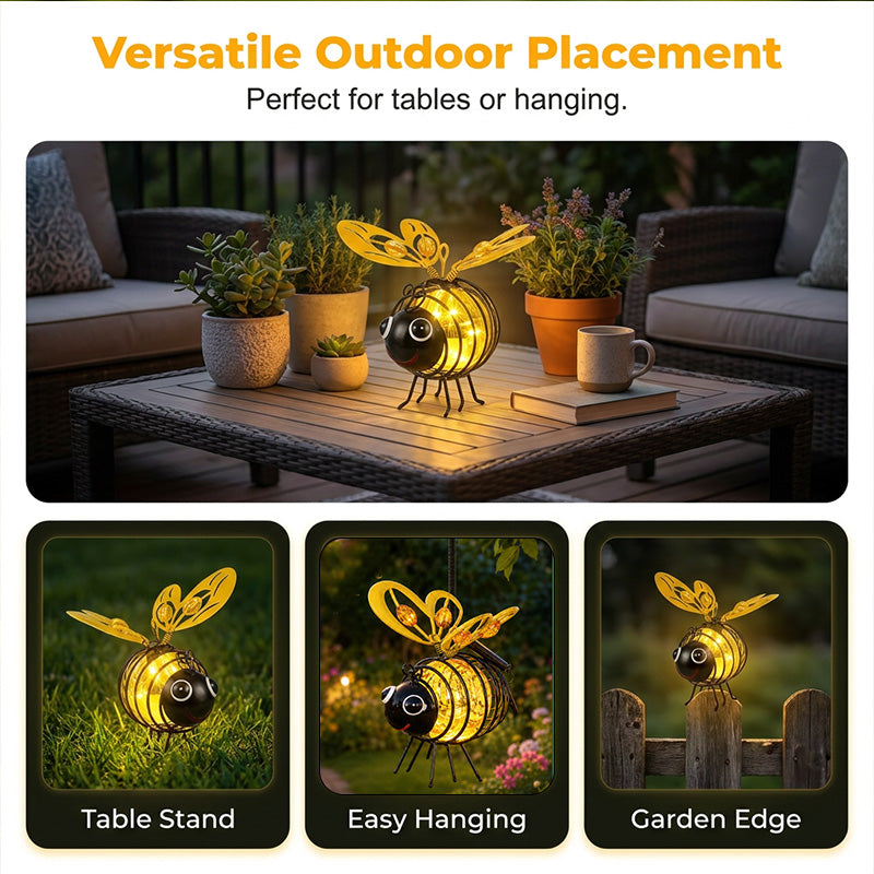 Hanging Solar Bee Light | Warm Amber Glow | Flicker-Free Garden and Indoor Decorative Lighting 6