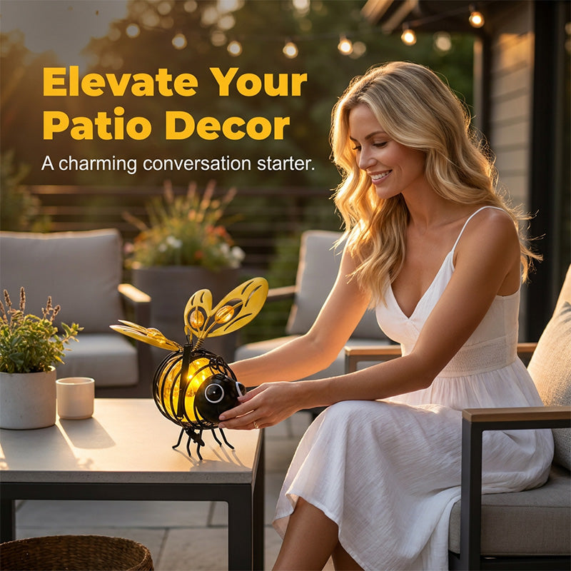 Hanging Solar Bee Light | Warm Amber Glow | Flicker-Free Garden and Indoor Decorative Lighting 7