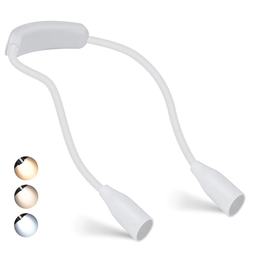 LED Neck Lamp | Ergonomic Silicone Design | USB Rechargeable with 3 Light Colors 0